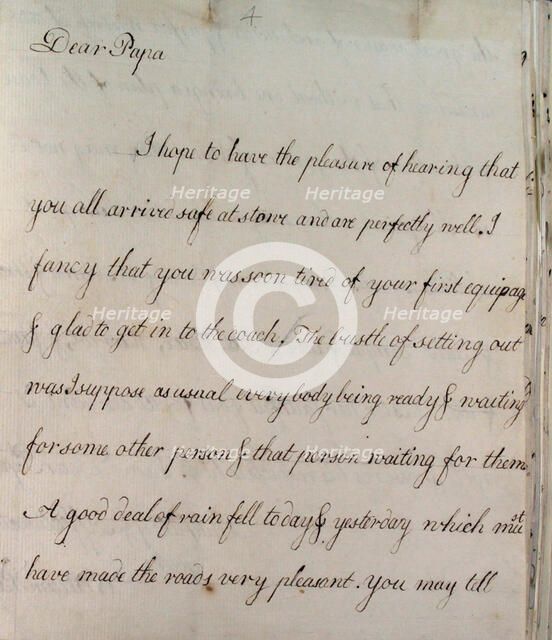 Letter from William Pitt,  between 1766 and 1770. Creator: William Pitt the Younger.