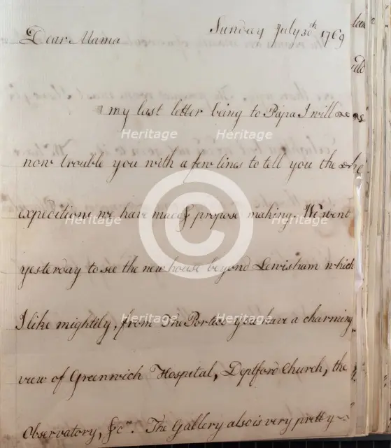 Letter from William Pitt,  between 1766 and 1770. Creator: William Pitt the Younger.