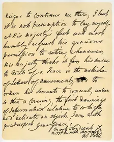 Letter from William Pitt to the Duke of Newcastle, Hayes, 23rd October 1759.Artist: William Pitt
