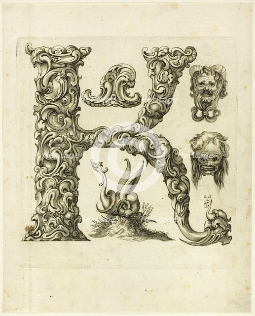 Letter K, 1630. Creator: Pierre Aubry.