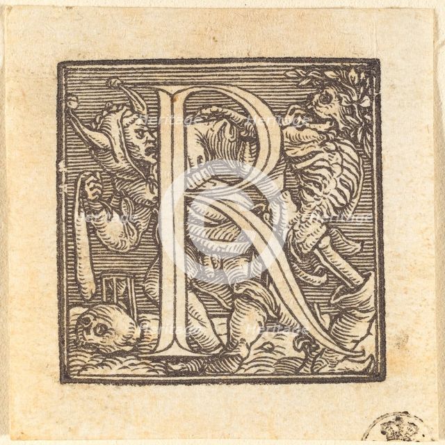 Letter R. Creator: Hans Holbein the Younger.