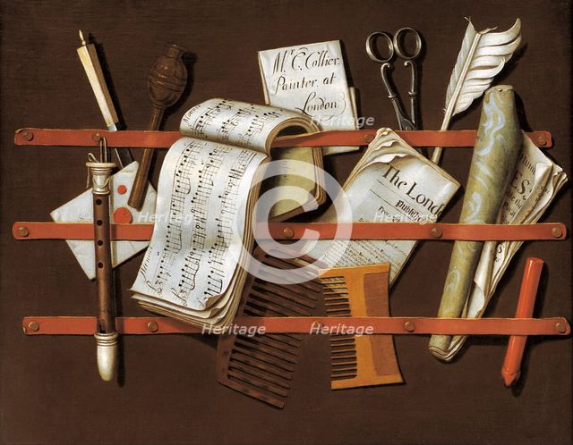 Letter rack, ca 1698. Artist: Collier, Edward (active 1662-1708)