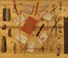 Letter Rack. Trompe l'oeil. Creator: Hindric Sebastian Sommar