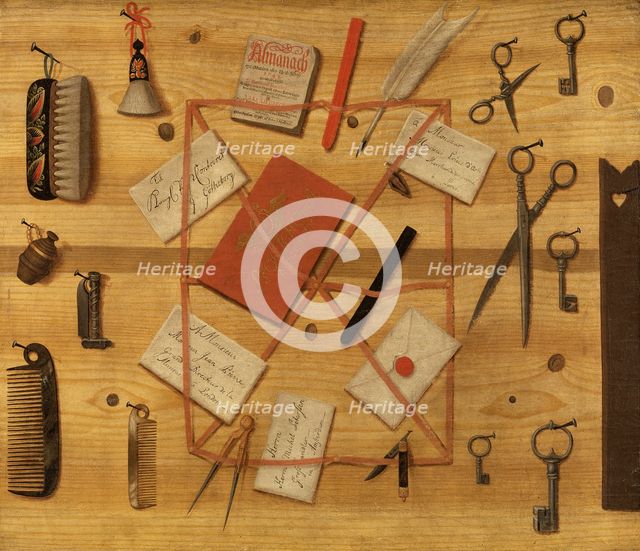 Letter Rack. Trompe l'oeil. Creator: Hindric Sebastian Sommar.