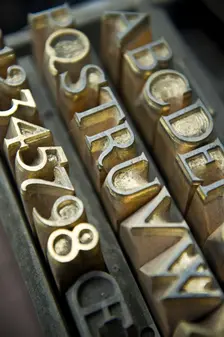 Letter stamps, Whitechapel Bell Foundry, 32-34 Whitechapel Road, Tower Hamlets, London, 2010 Artist: Derek Kendall