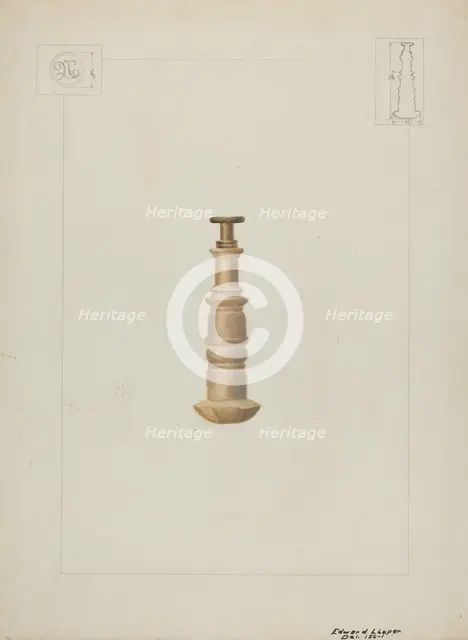 Letter Seal, c. 1936. Creator: Edward L Loper.