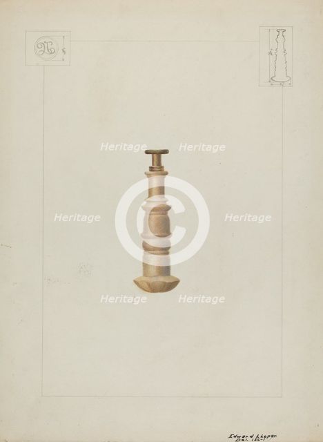 Letter Seal, c. 1936. Creator: Edward L Loper.