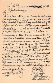 Letter to Benjamin West, President of the Royal Academy, 1803 (1904)