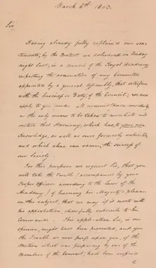 Letter to Benjamin West, President of the Royal Academy, 1803 (1904)