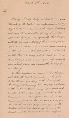 Letter to Benjamin West, President of the Royal Academy, 1803 (1904)