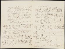 Letter to Carolyne Sayn-Wittgenstein including the closing measures of Das Rheingold, 1854