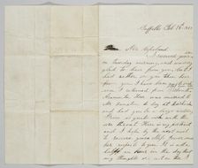 Letter to John Copeland from his wife Ann, February 18, 1861. Creator: Ann Hurst Copeland