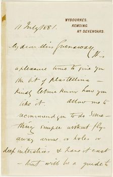 Letter to Kate Greenaway, 1881. Creator: Catherine Greenaway