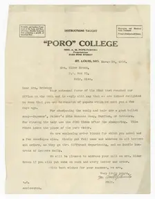 Letter to Lucille Brown from Annie Malone Pope-Turnbo, March 25, 1915. Creator: Unknown