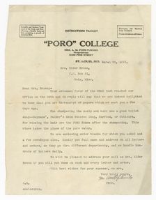 Letter to Lucille Brown from Annie Malone Pope-Turnbo, March 25, 1915. Creator: Unknown