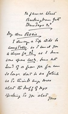 Letter to Lord Alfred Douglas from his father Lord Queensberry, c1890s. Creator: Marquis of Queensberry
