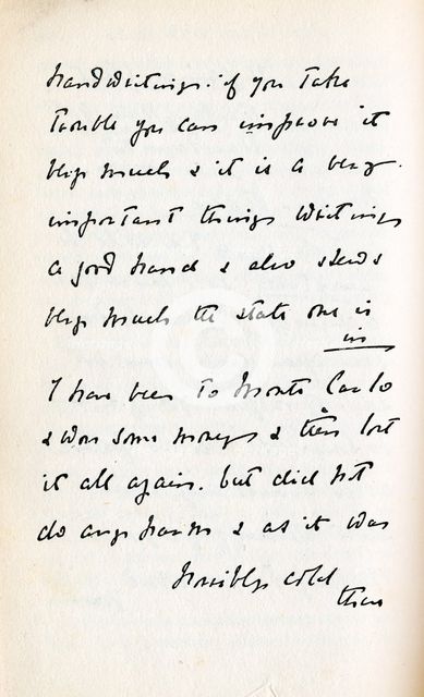 Letter to Lord Alfred Douglas from his father Lord Queensberry, c1890s. Creator: Marquis of Queensberry.