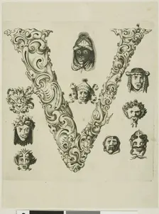 Letter V, 1630. Creator: Pierre Aubry