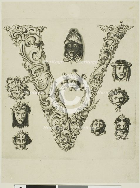 Letter V, 1630. Creator: Pierre Aubry.