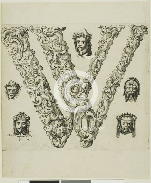 Letter W, 1630. Creator: Pierre Aubry.