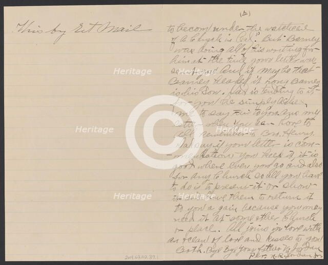 Letter written by Nelson Jordan Jr. and Nelson Jordan to Julia Womack, February 4, 1910. Creators: Nelson Jordan, Nelson Jordan.