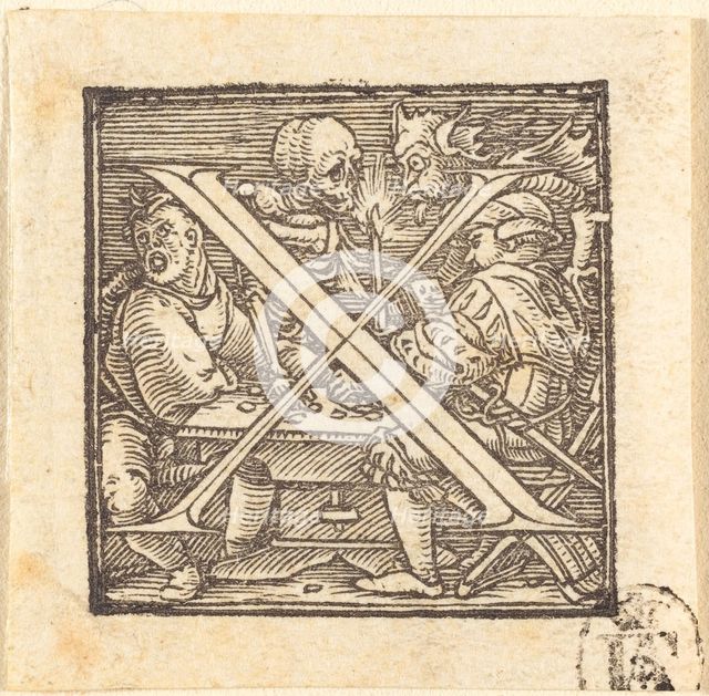Letter X. Creator: Hans Holbein the Younger.