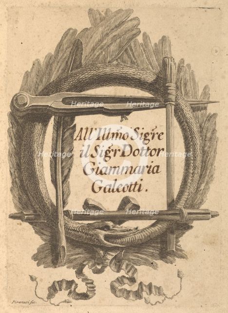 Lettere di Giustificazione scritte a Milord Charlemont e a' di lui Agenti di Roma, 1757. Creator: Giovanni Battista Piranesi.
