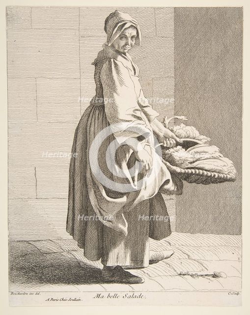 Lettuce Seller, 1742. Creator: Caylus, Anne-Claude-Philippe de.