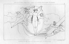 Leucothea, the sea deity, saves Odysseus in the storm, c1833. Creator: Unknown