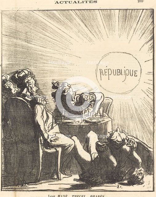 Leur Mané, Thecel, Pharès, 1871. Creator: Honore Daumier.