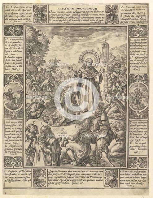 Levamen Onostrorum, from Allegories of the Christian Faith, from Christian and Profane All..., 1604. Creator: Hendrik Goltzius.