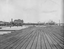 Levee and Steamboat Landing, New Orleans c1897. Creator: Unknown