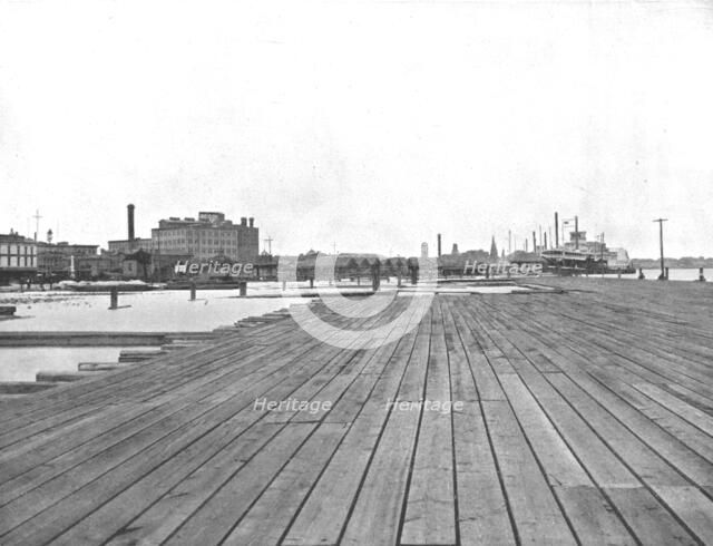 Levee and Steamboat Landing, New Orleans, Louisiana, USA, c1900. Creator: Unknown.