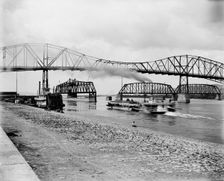 Levee below the bridge, The, between 1880 and 1899. Creator: Unknown