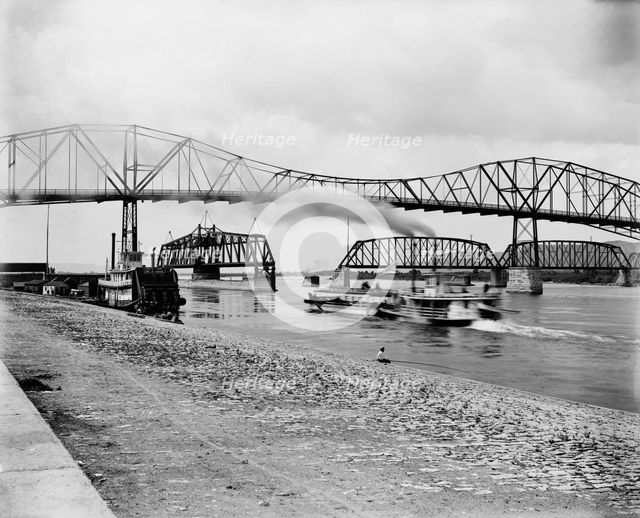 Levee below the bridge, The, between 1880 and 1899. Creator: Unknown.