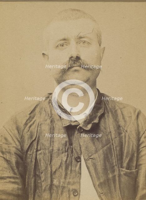 Leveillé. Louis. 37 ans, né le 7/7/57 à Cliche (Seine). Forgeron. Anarchiste. 7/7/94., 1894. Creator: Alphonse Bertillon.