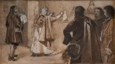 Lévêque de Drontheimhus apporte la preuve de l’innocence de Christian Ordener, c.1889. Creator: Guillaume Albert Demarest