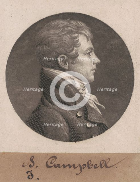 Levin Hicks Campbell, 1804. Creator: Charles Balthazar Julien Févret de Saint-Mémin.