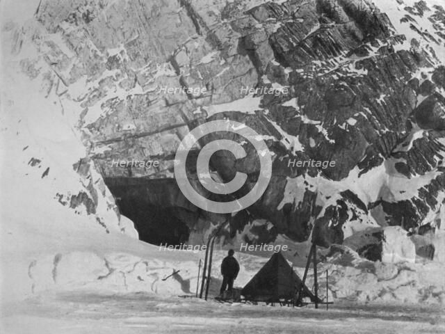 'Levick Outside Camp at Penelope Point', 1912, (1913). Artist: G Murray Levick.