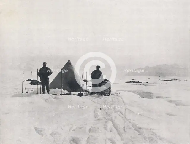 'Levick's Camp Among Crevasses', 1912, (1913). Artist: G Murray Levick.