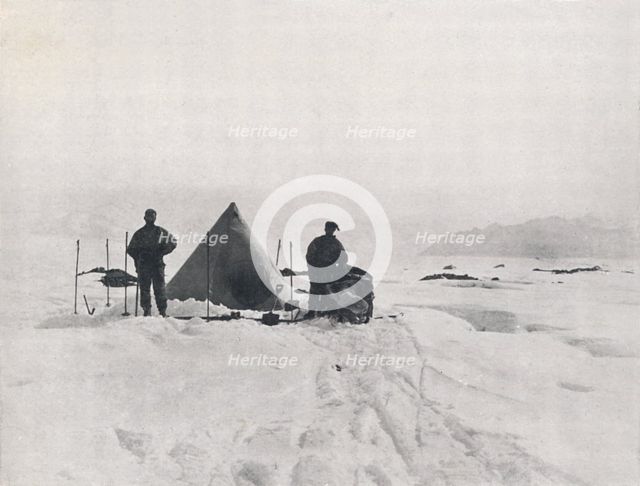 'Levick's Camp Among Crevasses', 1912, (1913). Artist: G Murray Levick.