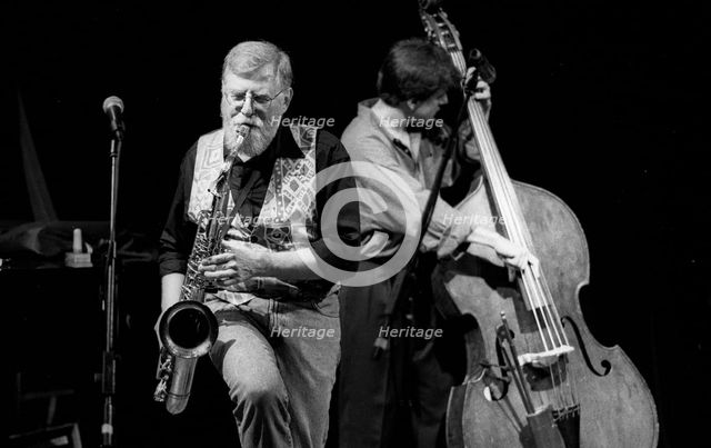 Lew Tabackin and Philippe Aerts, Brecon Jazz Festival, Brecon, Powys, Wales, 1999. Artist: Brian O'Connor.
