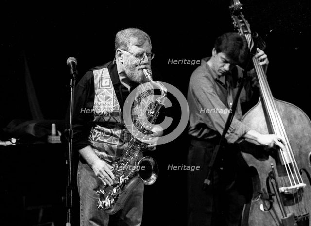 Lew Tabackin and Philippe Aerts, Brecon Jazz Festival, Brecon, Powys, Wales, 1999. Artist: Brian O'Connor.