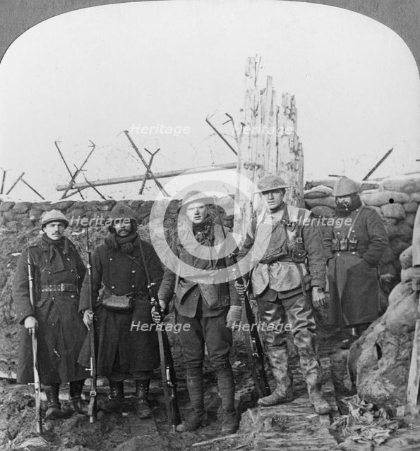 Lewis machine gunners, Hollebeke, Belgium, World War I, c1914-c1918.  Artist: Realistic Travels Publishers
