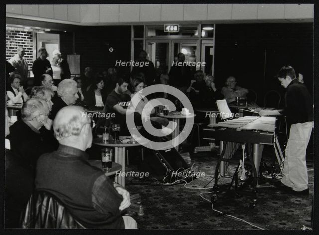 Lewis Wright playing the vibraphone at The Fairway, Welwyn Garden City, Hertfordshire, 2003. Artist: Denis Williams