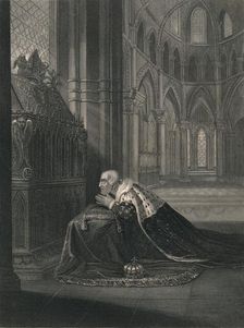 Lewis VII., King of France, Before Becket's Tomb (mid 19th century). Creator: J Rogers
