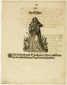 Ley Süster (Lay Sister) from Ständ und Orden, plate 54 from Woodcuts from Books...1937. Creators: Jost Ammon, Max Geisberg