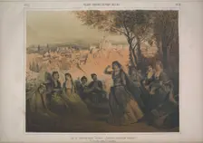 Lezginka dance near Tbilisi, 1861. Creator: Timm, Wassili (George Wilhelm) (1820-1895)