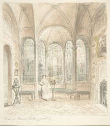 Lea Castle, Worcestershire, View in Bower, looking North, ca. 1816. Creator: Attributed to John Carter