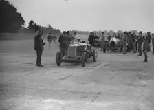 Lea-Francis, Delage and Bentley at a Surbiton Motor Club race meeting, Brooklands, Surrey, 1928. Artist: Bill Brunell